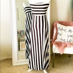 Mossimo Stripe Jersey Maxi Dress Black & White